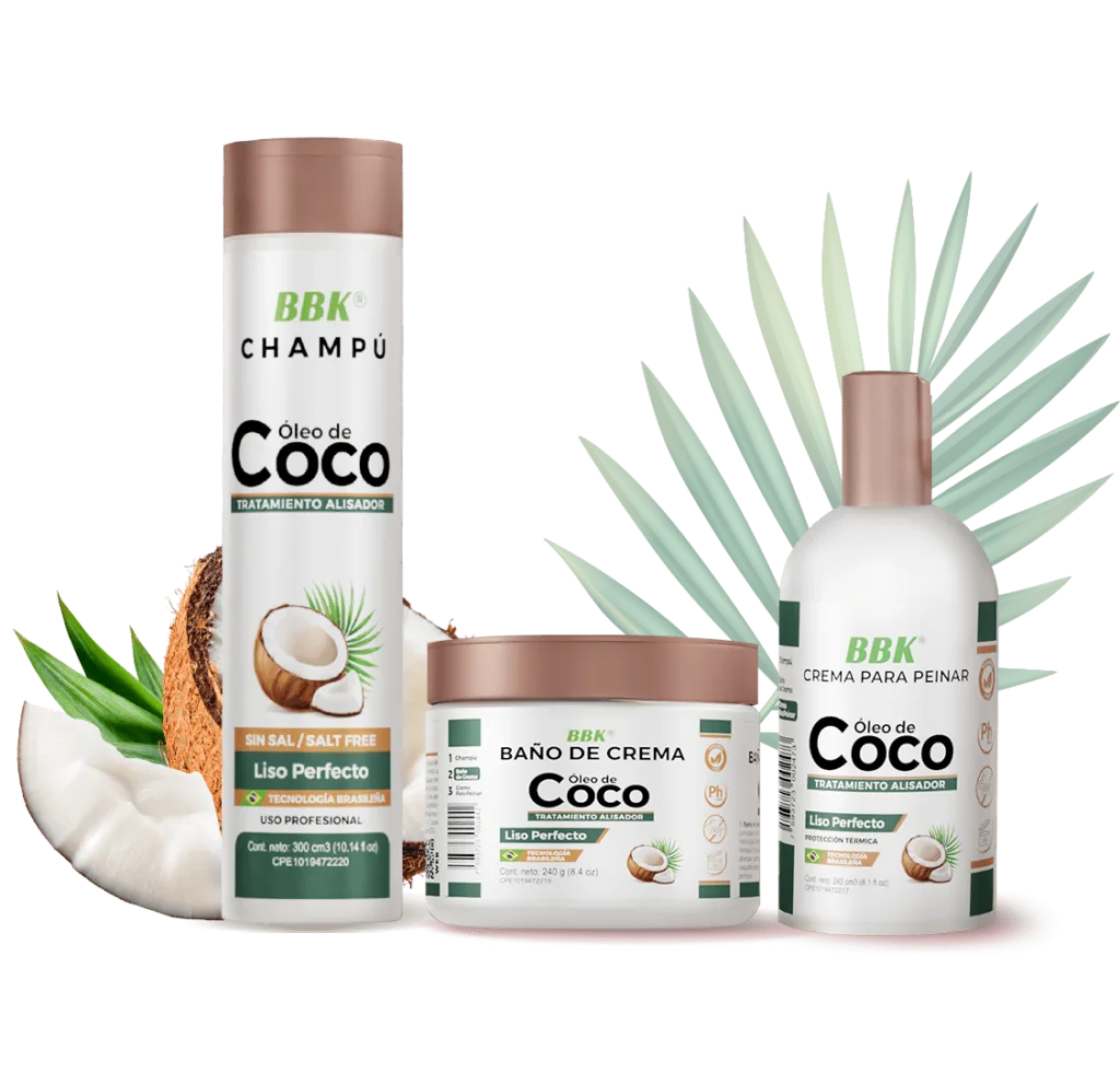 Linea de Coco - Champu, baño de crema y crema para peinar